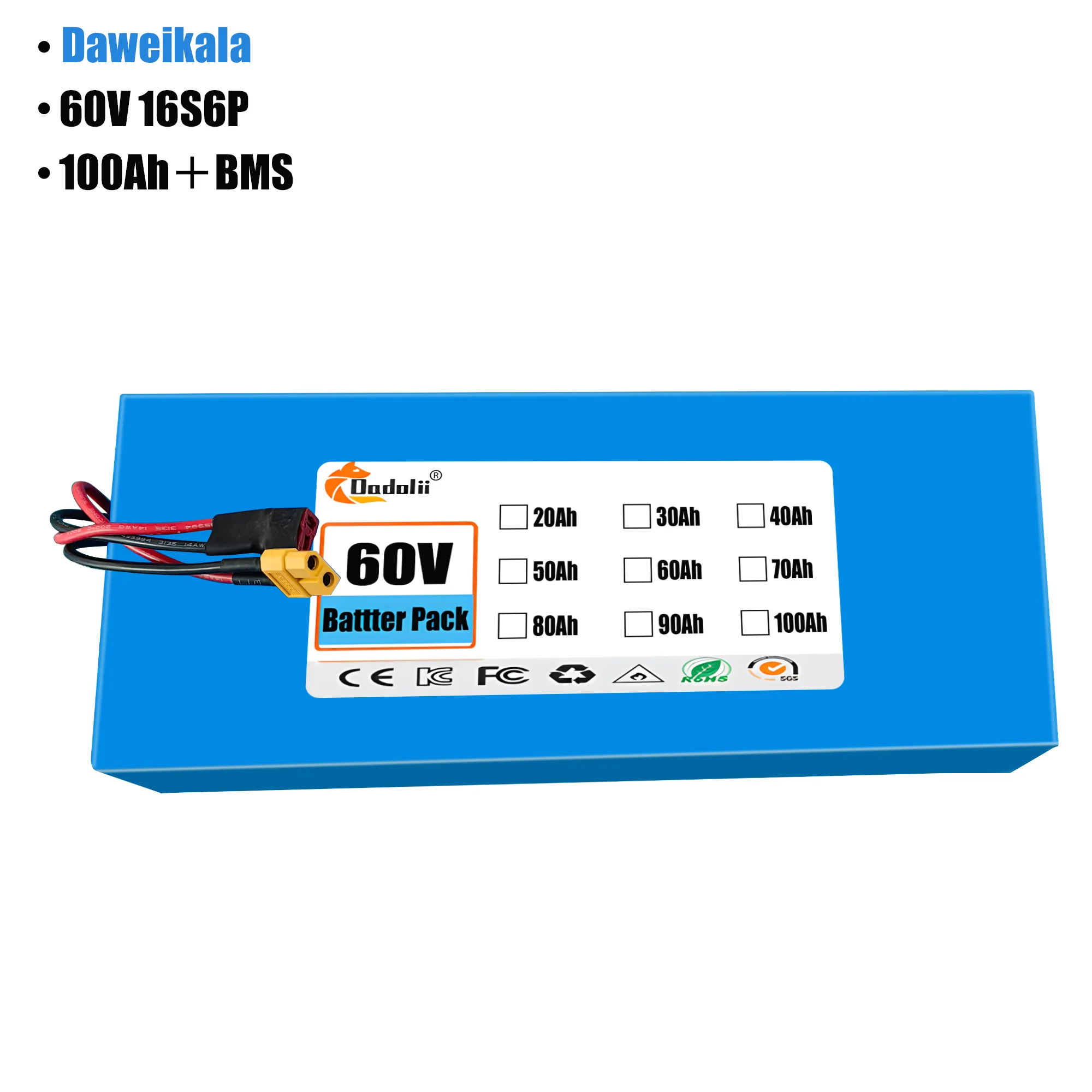 بطارية دراجة كهربائية 60 فولت  - مراجعة 60V 50Ah Electric Scooter Battery وسعره